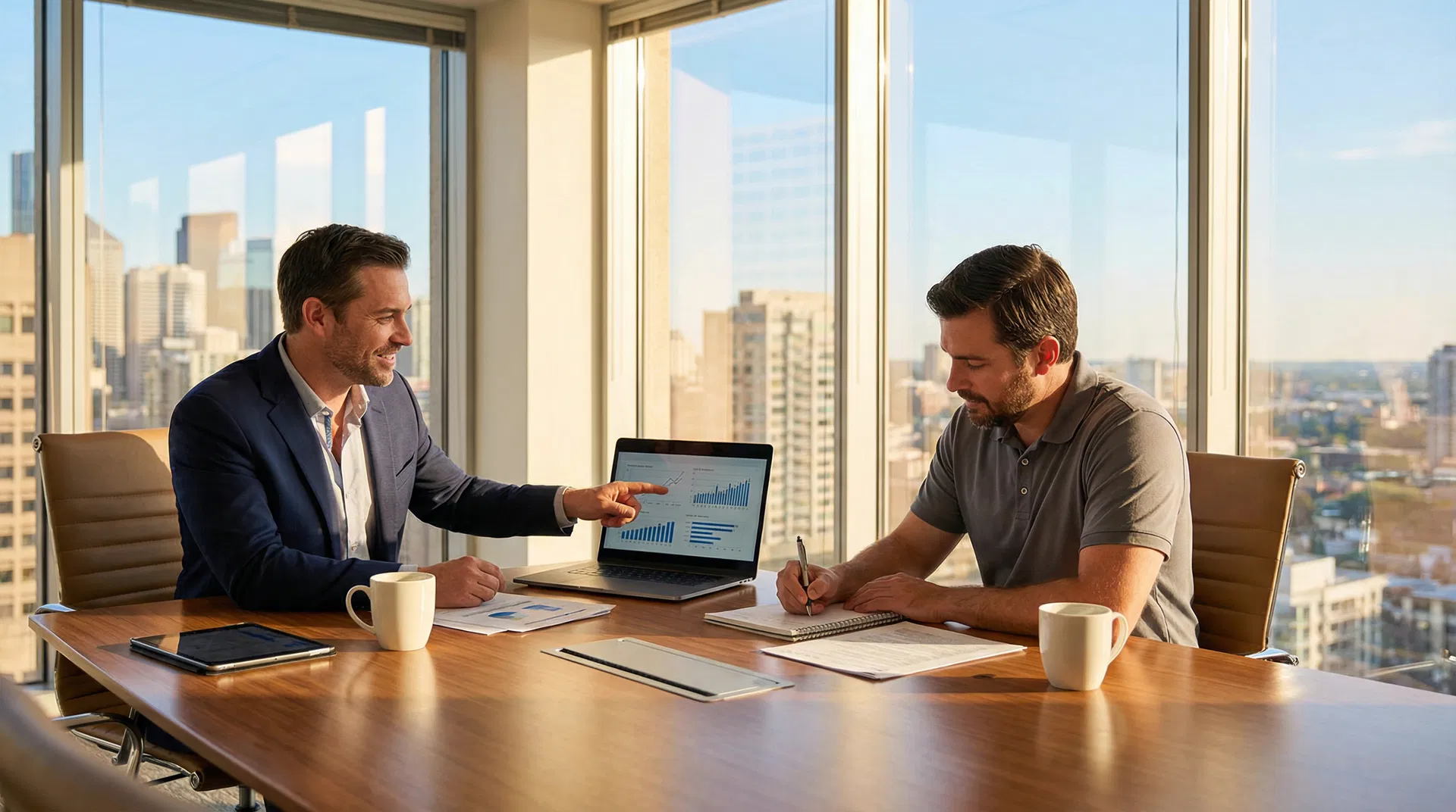 Contractor team discussing energy rebate opportunities during a consultation